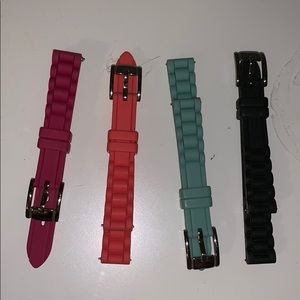 WINE, MINT, CORAL, AND BLACK WATCH BAND BUNDLE